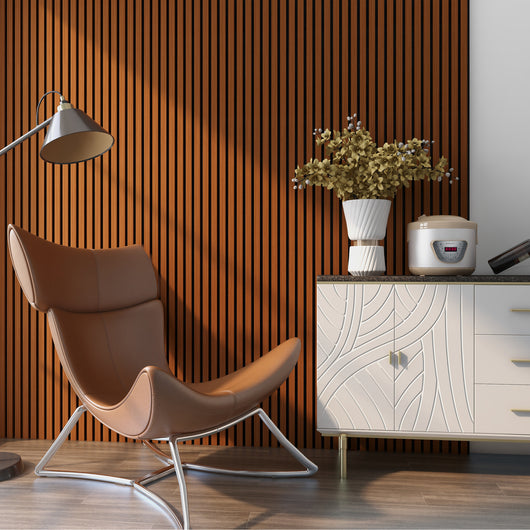 Set Vang di 8 Pannelli Fonoassorbenti Decorativi - colore Teak NEU.HOLZ