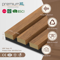 Set Vang di 4 Pannelli Fonoassorbenti Decorativi - Teak NEU.HOLZ