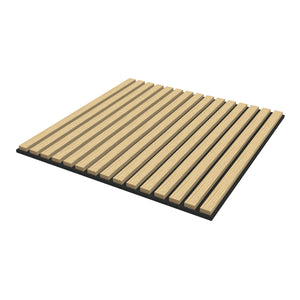 Set Vang di 12 Pannelli Murali 3D Fonoassorbenti 60x60 cm a Listelli Dritti Copertura 5,76 m² - Effetto Rovere NEU.HOLZ