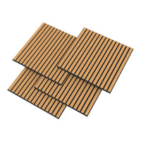 Set Vang di 4 Pannelli Murali 3D Fonoassorbenti 60x60 cm a Listelli Dritti Copertura 1,44 m² - Effetto Rovere Scuro