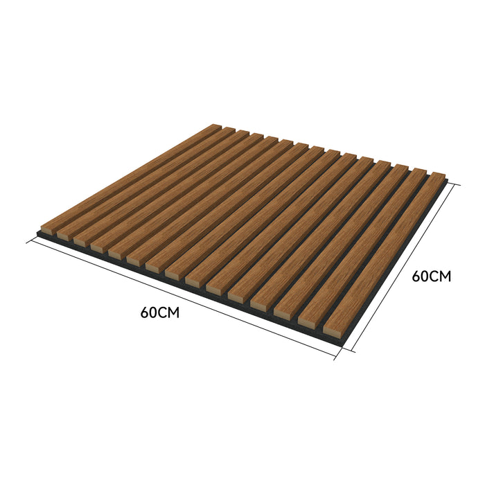 Set Vang di 8 Pannelli Murali 3D Fonoassorbenti 60x60 cm a Listelli Dritti Copertura 2,88 m² - Effetto Legno Teak