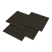 Set Vang di 12 Pannelli Murali 3D Fonoassorbenti 60x60 cm a Listelli Dritti Copertura 4,32 m² - Effetto Rovere Grigio