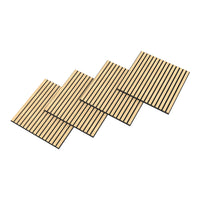 Set Vang di 4 Pannelli Murali 3D Fonoassorbenti 60x60 cm a Listelli Dritti Copertura 1,44 m² - Effetto Rovere Chiaro