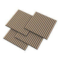 Set Vang di 8 Pannelli Murali 3D Fonoassorbenti 60x60 cm a Listelli Dritti Copertura 2,88 m² - Effetto Noce Chiaro