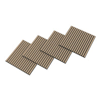Set Vang di 4 Pannelli Murali 3D Fonoassorbenti 60x60 cm a Listelli Dritti Copertura 1,44 m² - Effetto Noce Chiaro