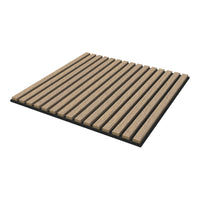 Set Vang di 4 Pannelli Murali 3D Fonoassorbenti 60x60 cm a Listelli Dritti Copertura 1,44 m² - Effetto Noce Chiaro