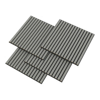 Set Vang di 4 Pannelli Murali 3D Fonoassorbenti 60x60 cm a Listelli Dritti Copertura 1,44 m² - Effetto Rovere Grigio
