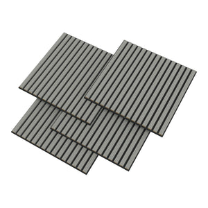 Set Vang di 4 Pannelli Murali 3D Fonoassorbenti 60x60 cm a Listelli Dritti Copertura 1,44 m² - Effetto Rovere Grigio