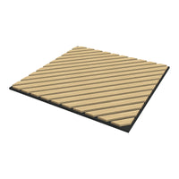 Set Vang di 12 Pannelli Murali 3D Fonoassorbenti 60x60 cm a Listelli Diagonali Copertura 4,32 m² - Effetto Rovere