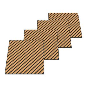 Set Vang di 8 Pannelli Murali 3D Fonoassorbenti 60x60 cm a Listelli Diagonali Copertura 2,88 m² - Effetto Rovere Scuro