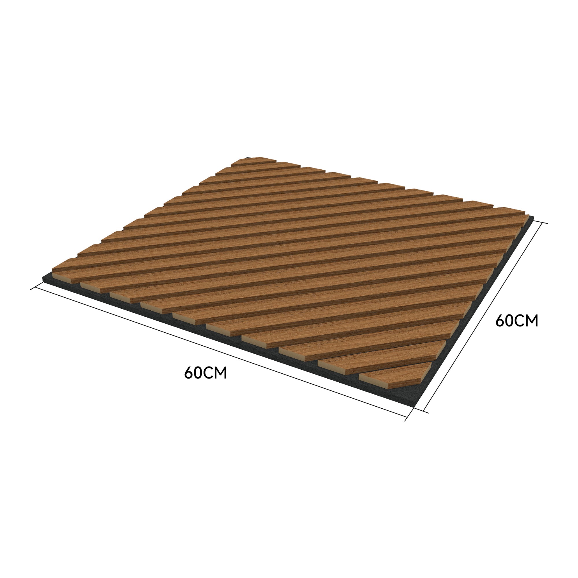 Set Vang di 4 Pannelli Murali 3D Fonoassorbenti 60x60 cm a Listelli Diagonali Copertura 1,44 m² - Effetto Legno Teak