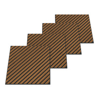 Set Vang di 16 Pannelli Murali 3D Fonoassorbenti 60x60 cm a Listelli Diagonali Copertura 5,76 m² - Effetto Legno Teak