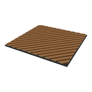 Set Vang di 12 Pannelli Murali 3D Fonoassorbenti 60x60 cm a Listelli Diagonali Copertura 4,32 m² - Effetto Legno Teak