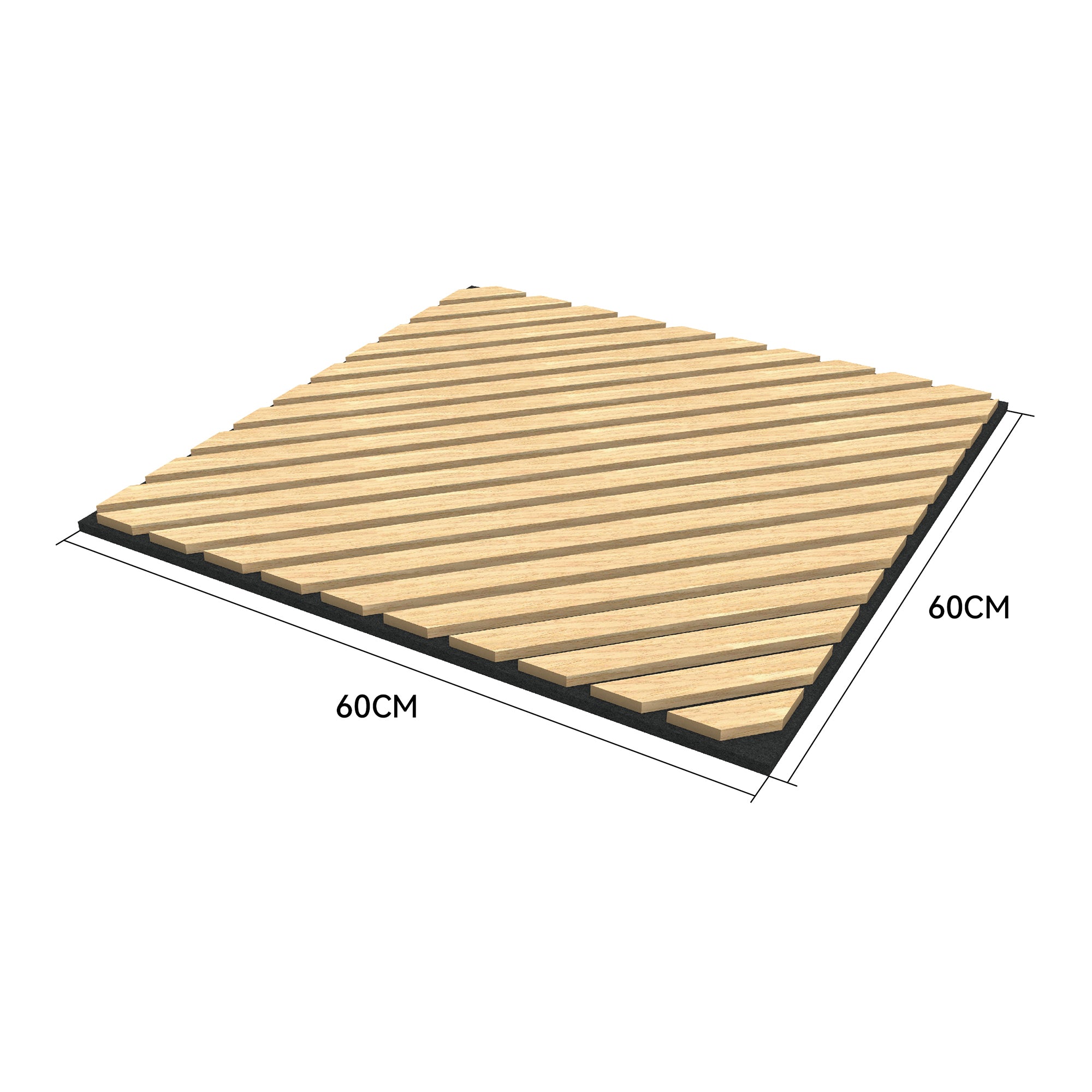 Set Vang di 16 Pannelli Murali 3D Fonoassorbenti 60x60 cm a Listelli Diagonali Copertura 5,76 m² - Effetto Rovere Chiaro