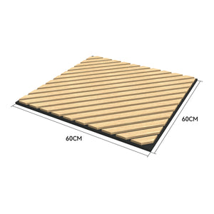 Set Vang di 4 Pannelli Murali 3D Fonoassorbenti 60x60 cm a Listelli Diagonali Copertura 1,44 m² - Effetto Rovere Chiaro