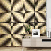 Set Vang di 16 Pannelli Murali 3D Fonoassorbenti 60x60 cm a Listelli Diagonali Copertura 5,76 m² - Effetto Rovere Chiaro