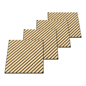 Set Vang di 12 Pannelli Murali 3D Fonoassorbenti 60x60 cm a Listelli Diagonali Copertura 4,32 m² - Effetto Rovere Chiaro