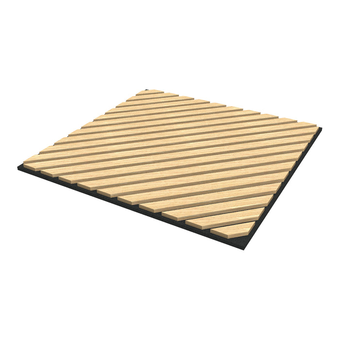 Set Vang di 4 Pannelli Murali 3D Fonoassorbenti 60x60 cm a Listelli Diagonali Copertura 1,44 m² - Effetto Rovere Chiaro