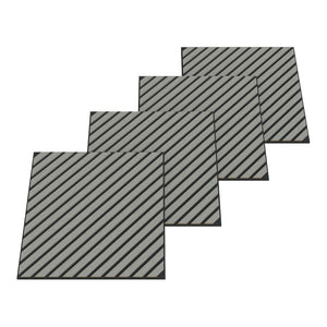 Set Vang di 16 Pannelli Murali 3D Fonoassorbenti 60x60 cm a Listelli Diagonali Copertura 5,76 m² - Effetto Rovere Grigio
