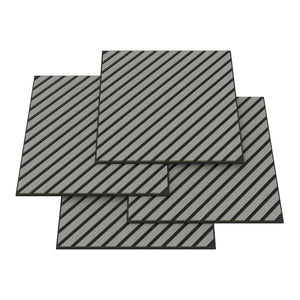 Set Vang di 12 Pannelli Murali 3D Fonoassorbenti 60x60 cm a Listelli Diagonali Copertura 4,32 m² - Effetto Rovere Grigio