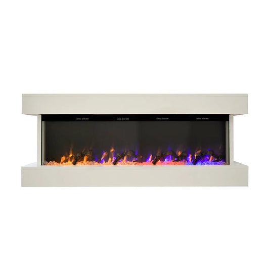 Caminetto elettrico ALARO BIANCO TEMPO STYLE con cornice di legno effetto fuoco 3 colorazioni 750 - 1.500 W