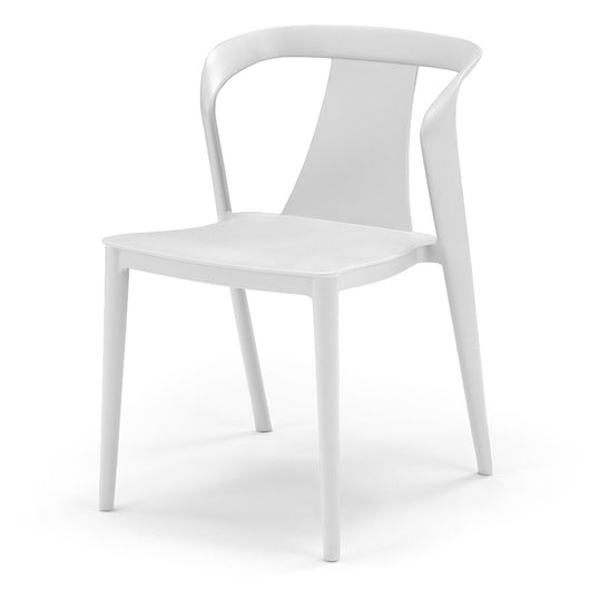 Sedia in polipropilene modello ALBA, impilabile, idrorepellente, resistente ai raggi UV, design moderno ideale per sala da pranzo, cucina, sala d’attesa, bar, ristoranti, giardino, colore Bianco