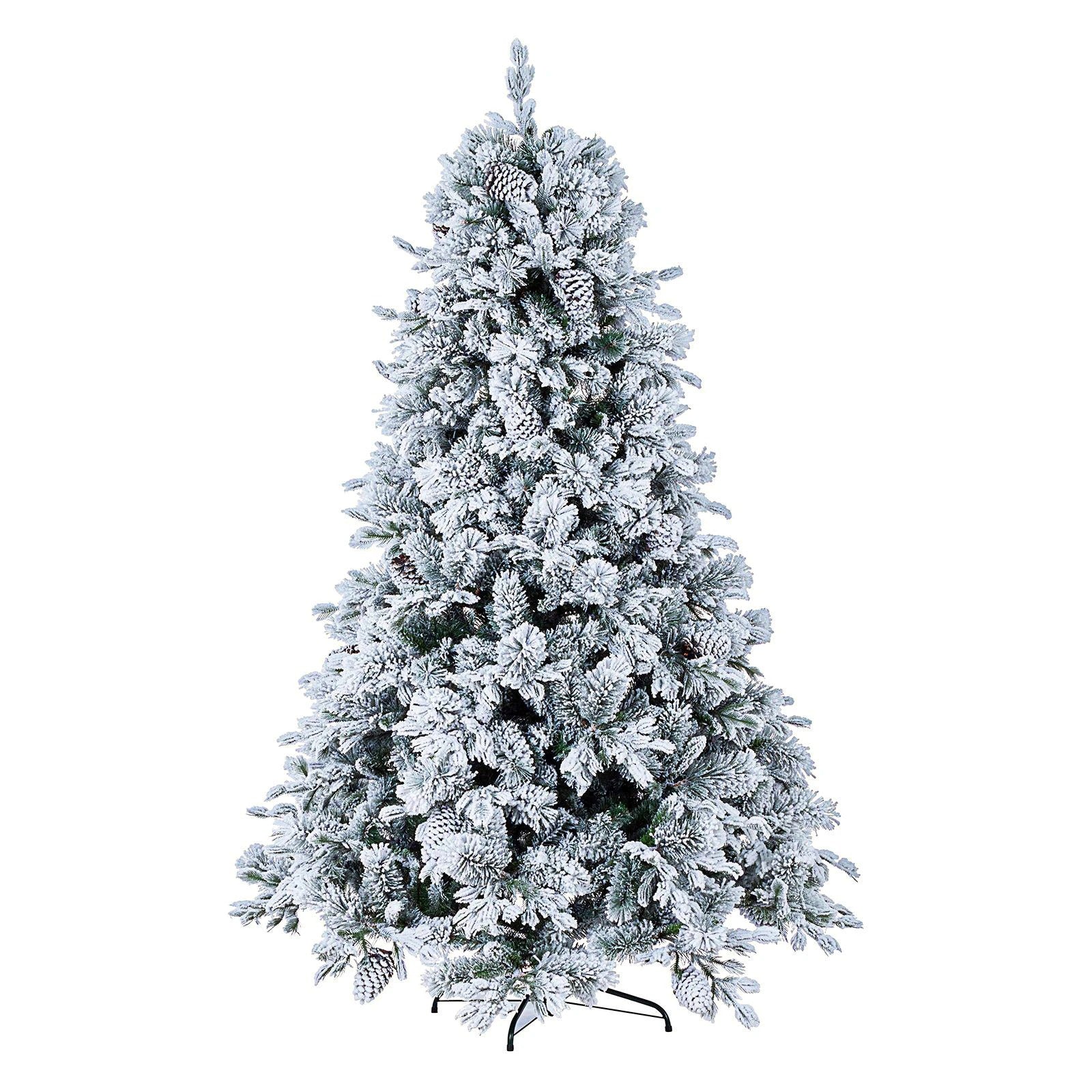 Albero di natale innevato bianco con pigne h.240cm Bizzotto Arves