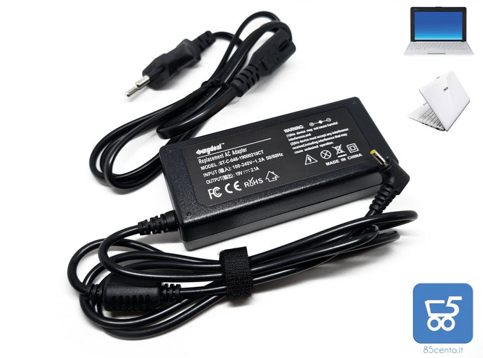 Alimentatore 19V 2.1A 40W 2.5X0.7mm compatibile Asus Netbook Eee PC Zenbook