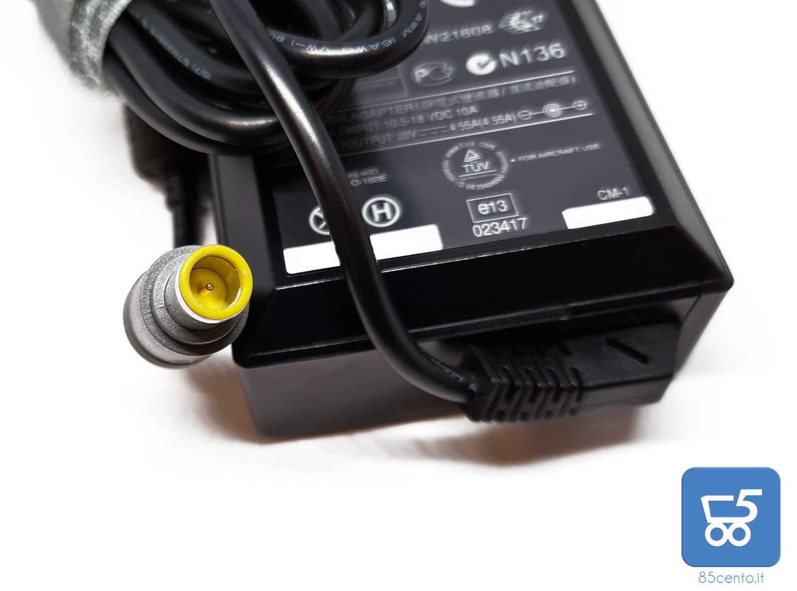 Alimentatore Caricabatteria Originale Lenovo 90W 20V 4,55A ThinkPad con adattatore Auto 12V Spinotto tondo con Astuccio