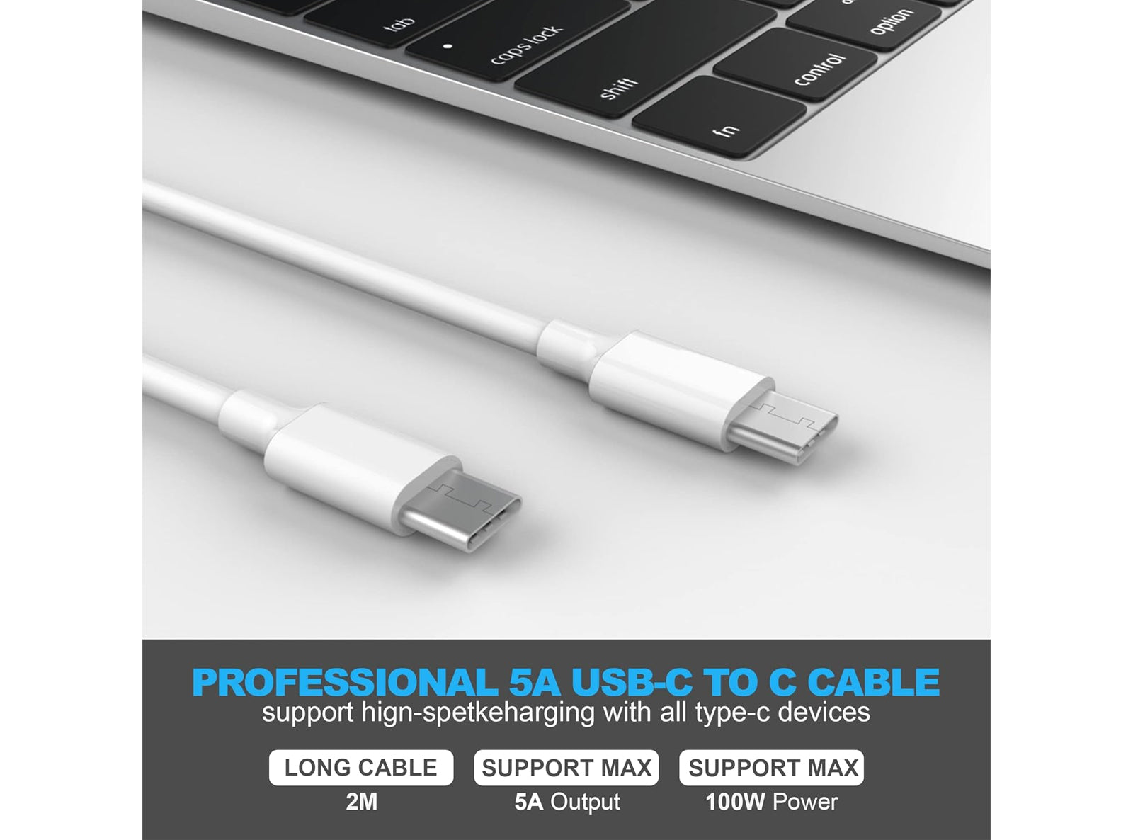 Alimentatore Caricatore USB-C 96W Universale Compatibile con PC Laptop Cellulari Cavo da 2M