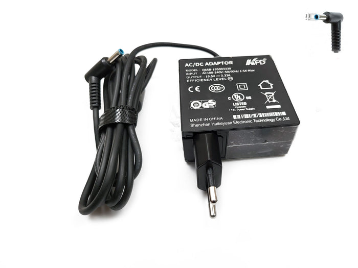 Alimentatore Compatibile HP 65W 19,5V 3,33A Spinotto Blu 4,5 x 3.00 mm Nuovo