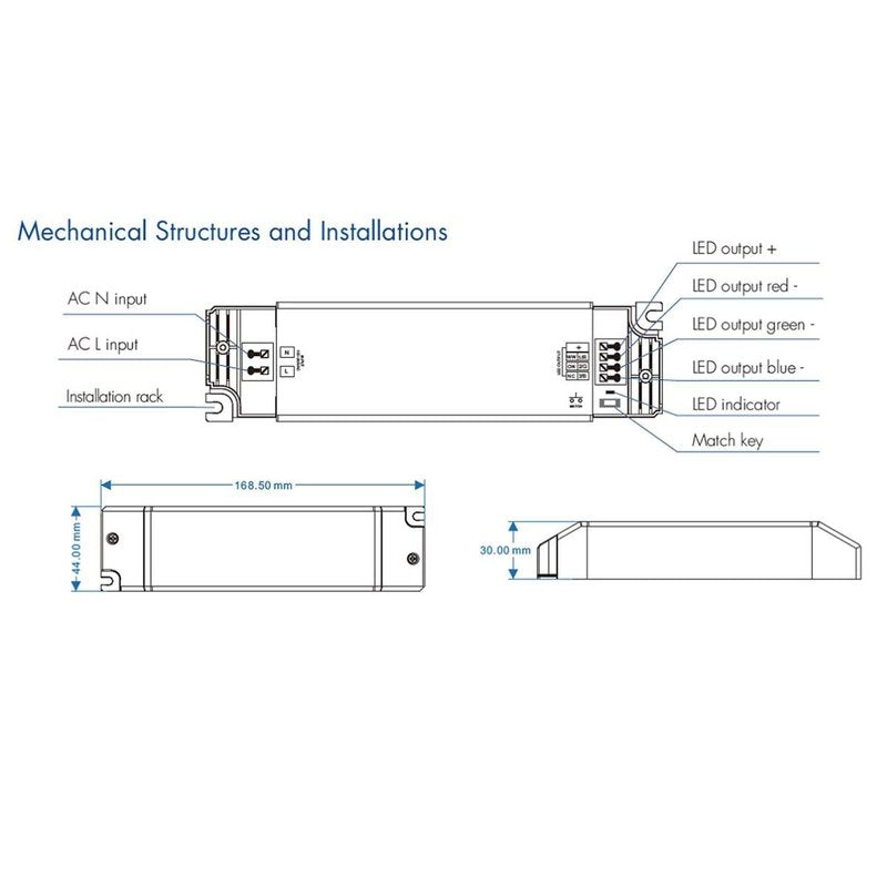Alimentatore Dimmerabile CV 24V 40W 3 Canali Con Telecomando RF 2.4G Per Striscia Led 12V PB-40-24-3