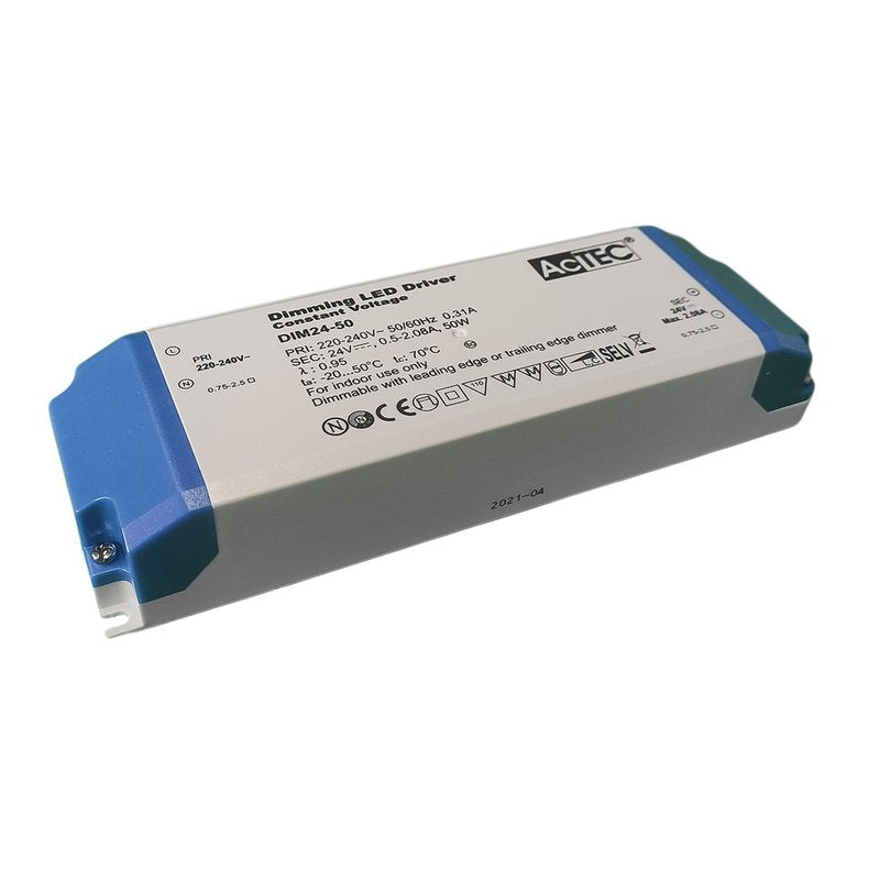Alimentatore Dimmerabile Con Triac Dimmer Taglio di Fase DC 24V 50W Per Striscia Led 24V DIM24-50