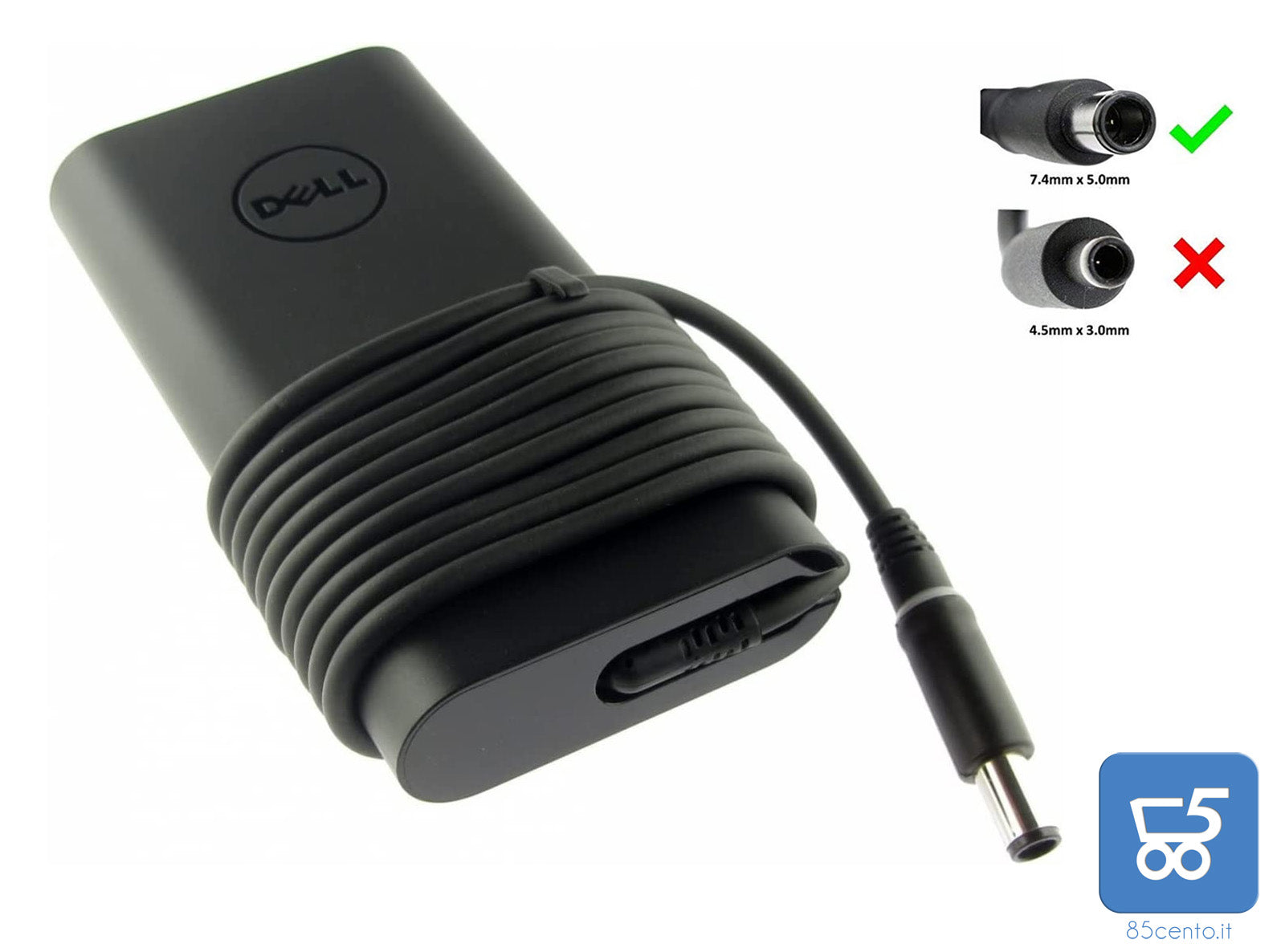 Alimentatore Originale DELL 90W 19,5V 4,62A LA90PM130 per Laptop Connettore Tondo 7,4x5,0mm Ex Demo