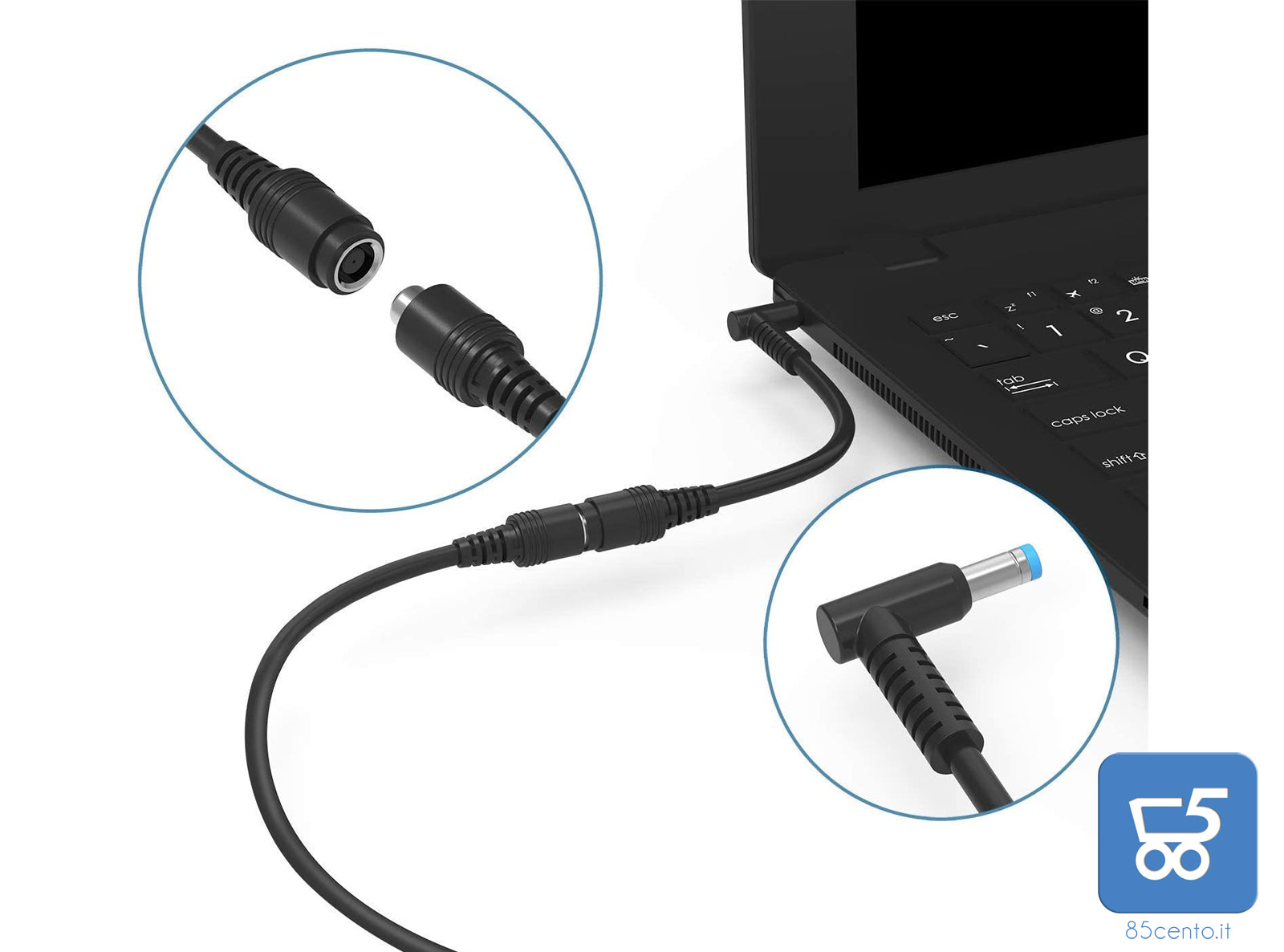 Alimentatore Originale HP per Notebook Laptop Tiny 65W 19,5 V 3,33A con cavo di alimentazione Italiano + Adattatore da 7,4x5mm a 4,5x3mm - EX DEMO