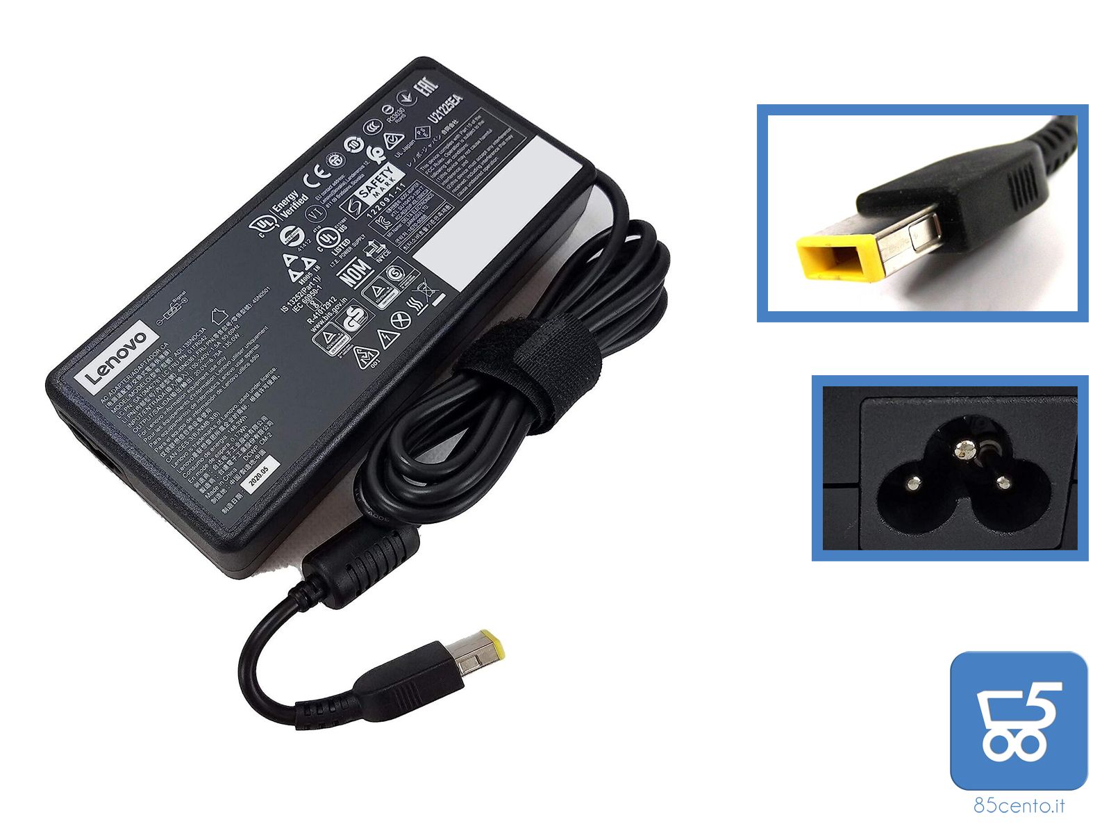 Alimentatore Originale Lenovo 20V 6.75A 135W per ThinkPad IDEAPAD connettore rettangolare