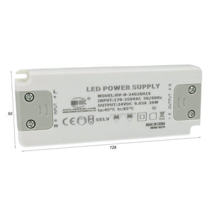 Alimentatore Trasformatore CV 20W 24V 0,83A Super Slim Solo 16mm Spessore