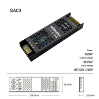 Alimentatore Trasformatore Dimmerabile da 150W robusto e affidabile per le tue applicazioni Tensione 24V SA03