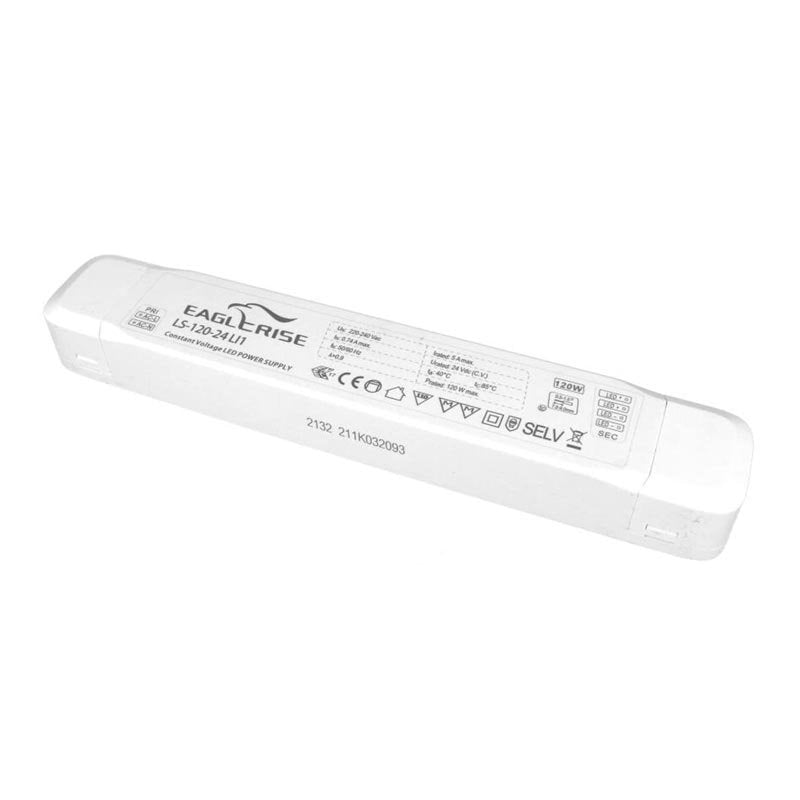 Alimentatore Trasformatore LED Cerificato ENEC Output 120W 24V 5A Input 220V Compatibile PLC-100-24