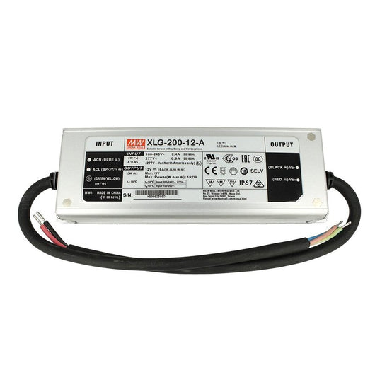 Alimentatore Trasformatore MW MEAN WELL Impermeabile IP67 12V 192W 16A XLG-200-12-A