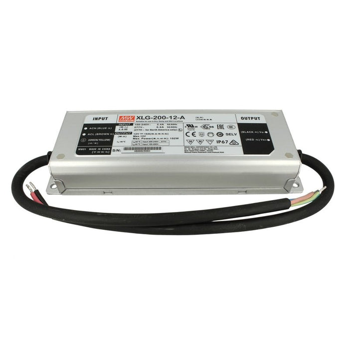 Alimentatore Trasformatore MW MEAN WELL Impermeabile IP67 12V 192W 16A XLG-200-12-A