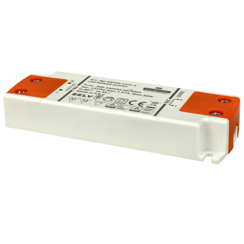 Alimentatore Trasformatore Slim 12V 20W 1,67A 16mm SNAPPY SE20-12VF