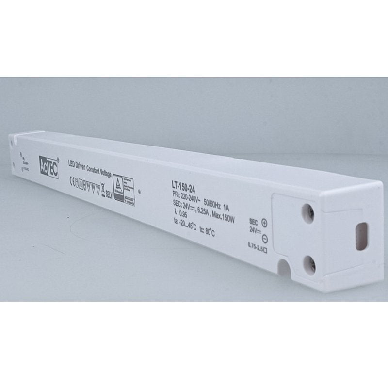 Alimentatore Ultra Slim Sottile 150W 24V Trasformatore CV Per Striscia Led Profili Alluminio