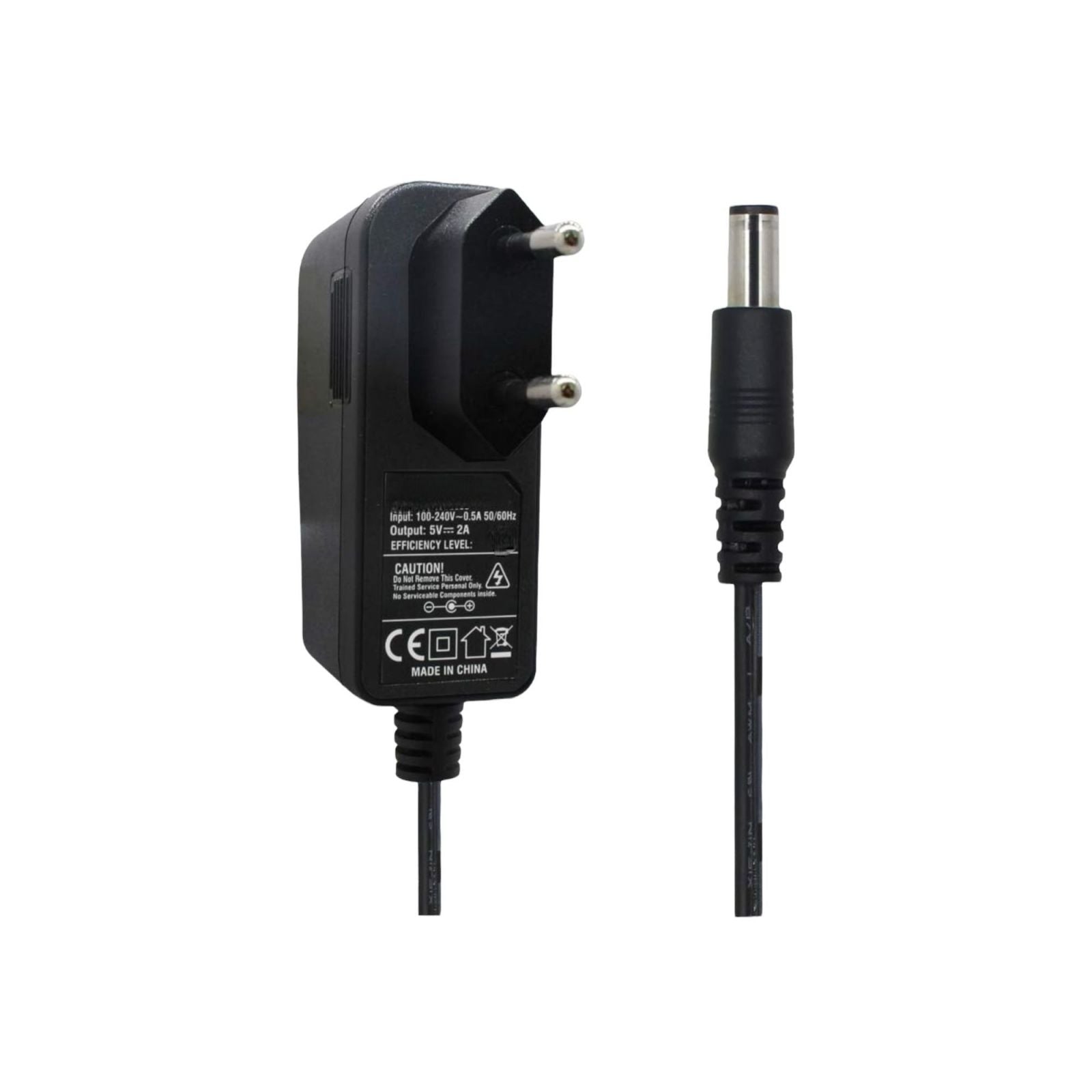 Alimentatore Universale 5V 2A Spina EU Spinotto 5 MM Esterno 2,1 mm Interno AC D