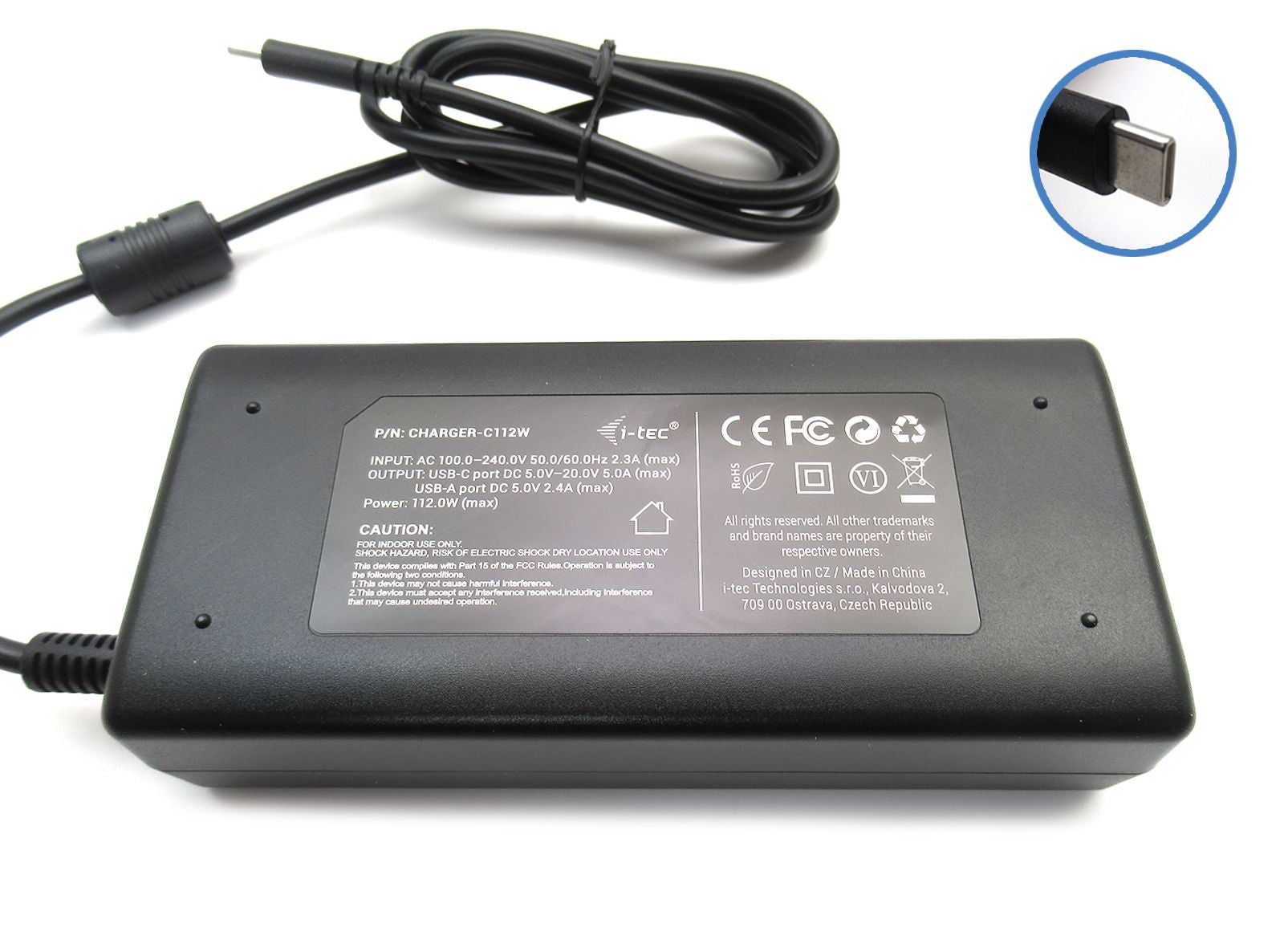 Alimentatore Universale USB-C PD 3.0 112W DC 5.0V 2.4A per Mac Tablet