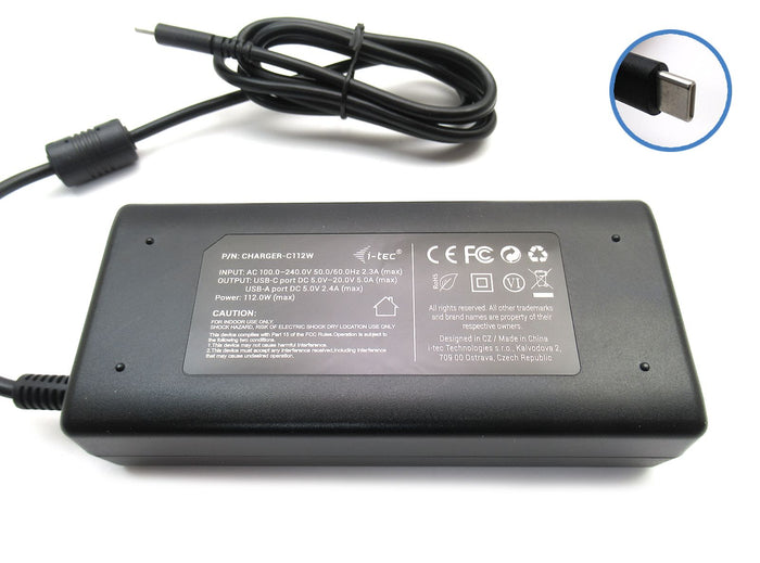 Alimentatore Universale USB-C PD 3.0 112W DC 5.0V 2.4A per Mac Tablet