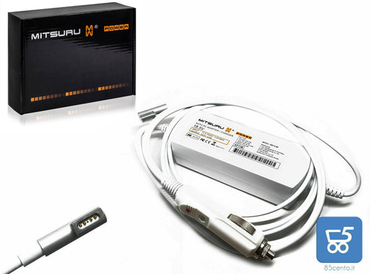 Alimentatore caricatore per Apple MacBook da Auto 85W 18.5V 4.6A accendisigari 12V L-Type compatibile MacBook Pro A1286 A1297