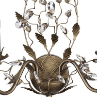 Almandite 2Lt Applique - Metallo marrone oro e cristallo trasparente