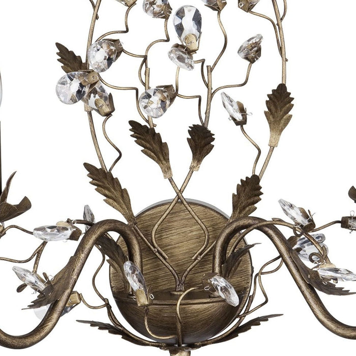 Almandite 2Lt Applique - Metallo marrone oro e cristallo trasparente