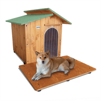 CUCCIA IN LEGNO PER CANI DA ESTERNO MODELLO ALPI CON DAVANZALE C-PASTORE  CON "TENDINA OMAGGIO" L.100 x P.156 x H.95